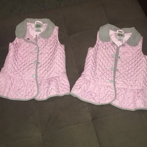 Twin girls’ pink vests. Set of 2. Size 3t